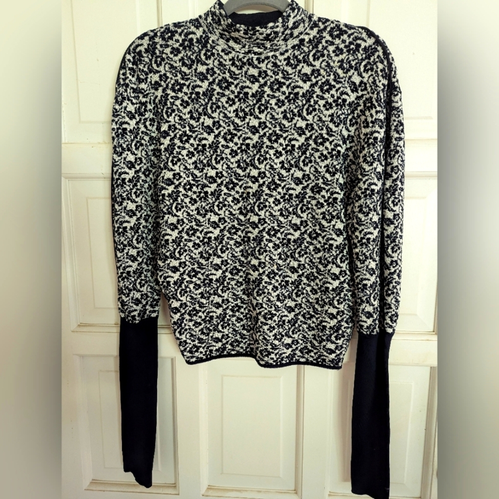Chloé Floral Print Mock Neck Sweater